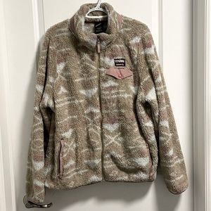 Size XL Gerry Weber Sherpa Full Zip Cream with pink and white